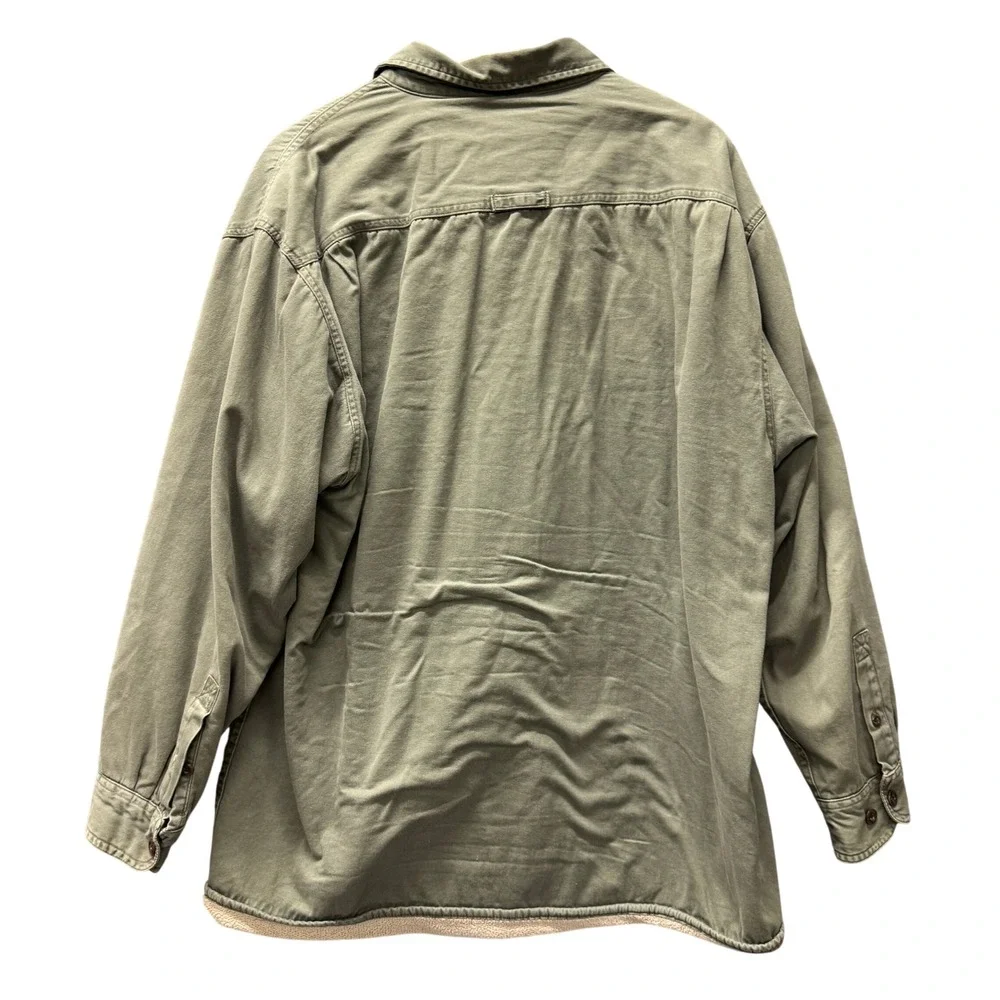 Levi's Shirt Jacket Mens XL Sherpa Lined Olive Green Workwear Shacket Classic - Picture 3 of 9